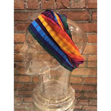 Short Headwrap Scarf Hair Tie Turban Fabric Hand Woven Breathable Gauze Multicolor