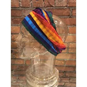 Short Headwrap Scarf Hair Tie Turban Fabric Hand Woven Breathable Gauze Multicolor