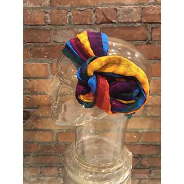 Short Headwrap Scarf Hair Tie Turban Fabric Hand Woven Breathable Gauze Multicolor