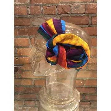 Short Headwrap Scarf Hair Tie Turban Fabric Hand Woven Breathable Gauze Multicolor