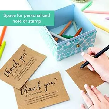 T MARIE 50 Large Thank You Cards for Small Businesses