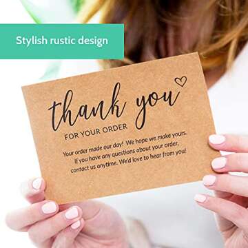 T MARIE 50 Large Thank You Cards for Small Businesses