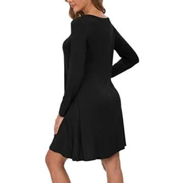 AUSELILY Women's Casual Long Sleeve T-Shirt Dress