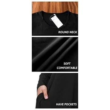 AUSELILY Women's Casual Long Sleeve T-Shirt Dress