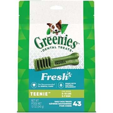Greenies TEENIE Natural Dental Dog Treats Mint Flavor 12 oz