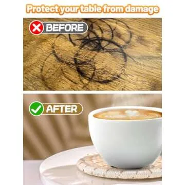 Handmade Woven Drink Coasters, 8 Pcs BOHO Coasters for Home Decor, Heat-resistant Farmhouse Cotton Table Absorbent Coasters for Kinds of Cups New House Gift (4.3in, Yellow/Brown/White)