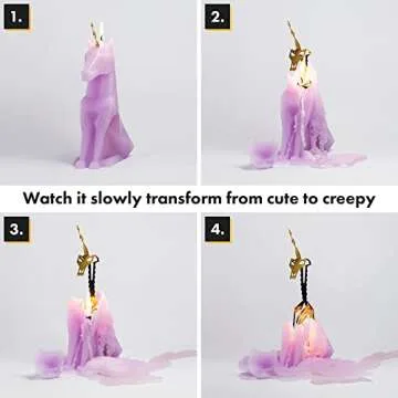 PyroPet Einar Unicorn Candle (Lilac) - The Original Unicorn Candle with Metallic Skeleton | Halloween Decor | Unique Gift for Unicorn Lovers | 16-Hr Burn Time | Dimensions: 5.1x2.6x8 in
