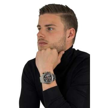 Invicta Men's 17204 AVIATOR Silver Quartz Watch