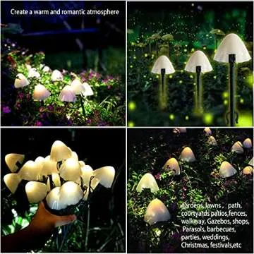 Solar Mushroom Fairy Lights for Outdoor Garden Decor