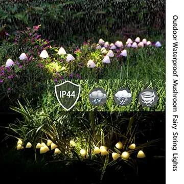 Solar Mushroom Fairy Lights for Outdoor Garden Decor