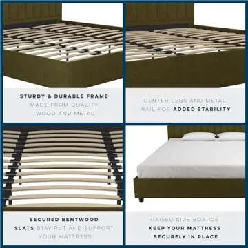 Novogratz Brittany Upholstered King Bed in Green