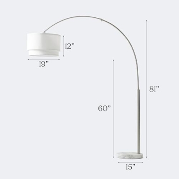 Brightech Mason Arc Floor Lamp for Modern Living Spaces