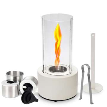 Premium Table Top Fire Pit for Indoor & Outdoor, Balcony Decor - Fire Pit Tabletop for Gatherings - ...