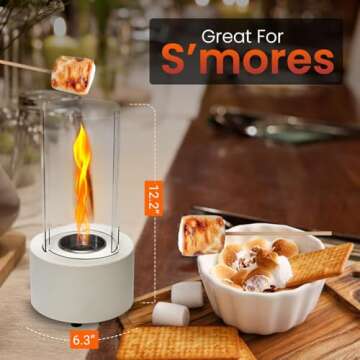 Premium Table Top Fire Pit for Indoor & Outdoor, Balcony Decor - Fire Pit Tabletop for Gatherings - Up to 2.5H Safe Burning - Tabletop fire pit - Small Tornado Fire Pit as Gifts for Birthday & Parties