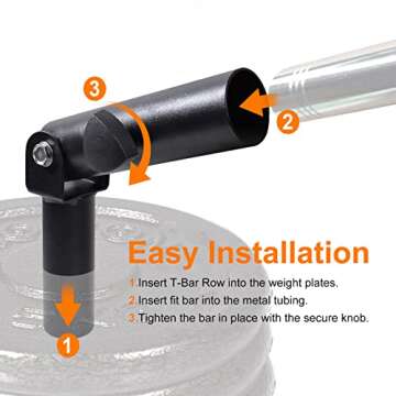 Ollieroo Barbell T-Bar Row Plate Post Insert Landmine - Fits 2'' Olympic Bars, Full 360 Swivel, Easy to Install, Great for Back Exercises, 360 Degree Swivel