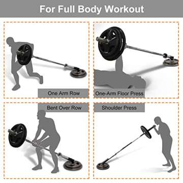 Ollieroo Barbell T-Bar Row Plate Post Insert Landmine - Fits 2'' Olympic Bars, Full 360 Swivel, Easy to Install, Great for Back Exercises, 360 Degree Swivel