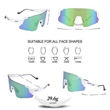 Jefoo Rimless Sports Sunglasses for Men Women-Lightweight, Adjustable Nose Pad, UV Protection -Baseball, Running, MTB Glasses