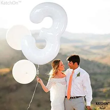 Large 40 Inch White Number 3 Balloon for All Occasions