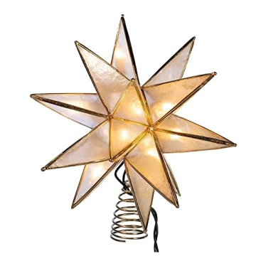 Kurt Adler Gold Sputnik Capiz Treetop for Christmas Trees