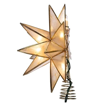 Kurt Adler Gold Sputnik Capiz Treetop for Christmas Trees