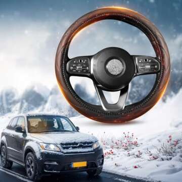 WARMITORY Heated Steering Wheel Cover - Luxury 12V Heater