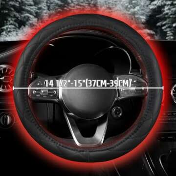 WARMITORY Heated Steering Wheel Cover - Luxury 12V Heater