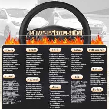 WARMITORY Heated Steering Wheel Cover - Luxury 12V Heater