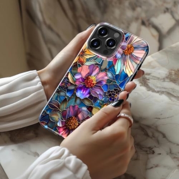 STARVIP for iPhone 15 Pro Case, Wireless Charging Compatible,Dual-Layer Protection with Cute Wildflo...