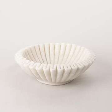 Marble Ruffle Bowl Decorative Marble Scallop Bowl Flower Bowl Fruit Bowl Ruffled Marble Bowl Jewelry...