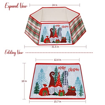 Winemana Christmas Tree Collar with Gnome Design 31.5 Inch