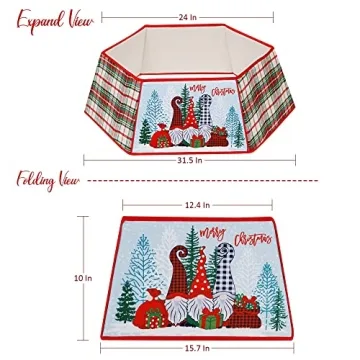 Winemana Christmas Tree Collar with Gnome Design 31.5 Inch