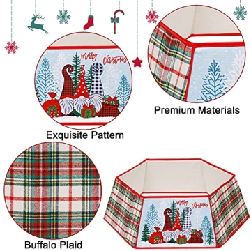 Winemana Christmas Tree Collar with Gnome Design 31.5 Inch