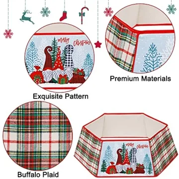 Winemana Christmas Tree Collar with Gnome Design 31.5 Inch