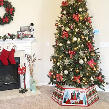 Winemana Christmas Tree Collar with Gnome Design 31.5 Inch