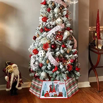 Winemana Christmas Tree Collar with Gnome Design 31.5 Inch