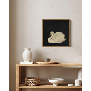 InSimSea Vintage Swan Wall Art - Rustic Decor 12X12in