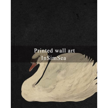 InSimSea Vintage Swan Wall Art - Rustic Decor 12X12in