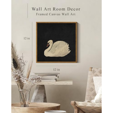 InSimSea Vintage Swan Wall Art - Rustic Decor 12X12in