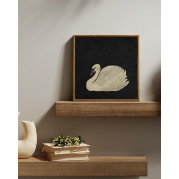 InSimSea Vintage Swan Wall Art - Rustic Decor 12X12in