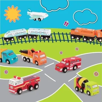 Battat Miniature Toy Cars - Classic Wooden Vehicles for Kids