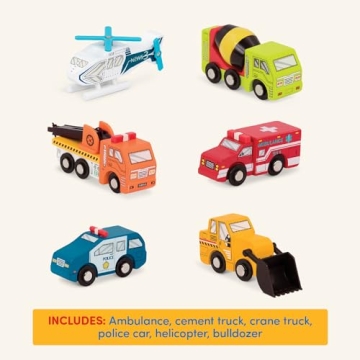 Battat Miniature Toy Cars - Classic Wooden Vehicles for Kids
