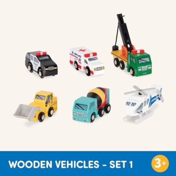 Battat Miniature Toy Cars - Classic Wooden Vehicles for Kids