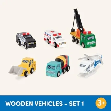 Battat Miniature Toy Cars - Classic Wooden Vehicles for Kids