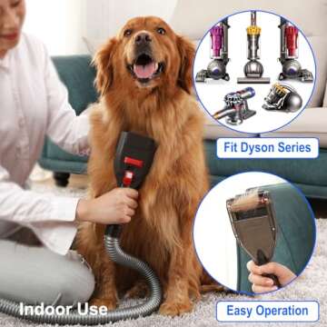 Dog Hair Vacuum Attachment for Dyson Cordless Upright Canister, Groom Tool Pet Shedding Brush for V6...