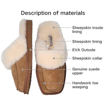 PEDOQU Womens Fluff Memory Foam Slippers Ladies Arch Support Warm Scuff Slippers Slip on Comfy Winter House Shoes with Non-Slip Indoor Outdoor Hard Sole