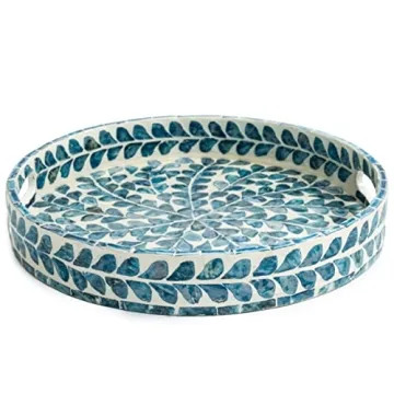 Elegant CLAYNIX Mother of Pearl Serving Tray for Home