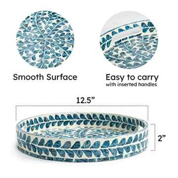 Elegant CLAYNIX Mother of Pearl Serving Tray for Home