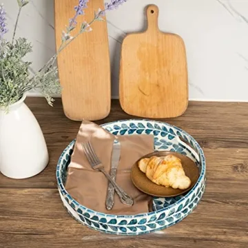 Elegant CLAYNIX Mother of Pearl Serving Tray for Home