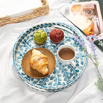 Elegant CLAYNIX Mother of Pearl Serving Tray for Home