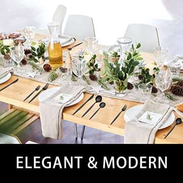 60-Piece Black Silverware Set, Flatware Set for 12, Food-Grade Stainless Steel Tableware Cutlery Set, Utensil Sets Kitchen Cutlery for Home Office Restaurant Hotel